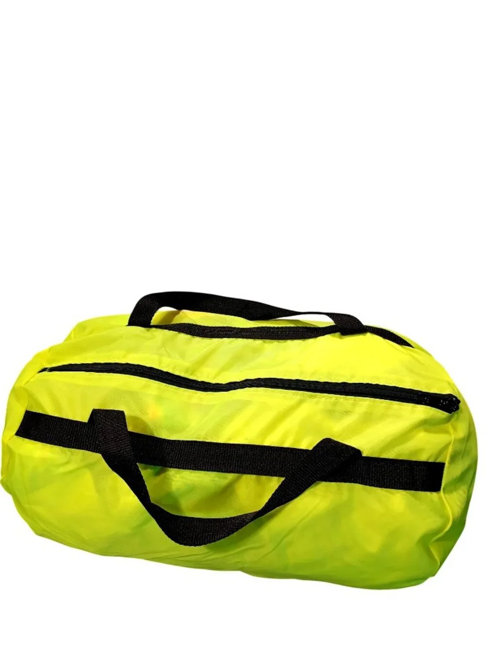 Duffel Bag Nylon Bright Yellow/Black Handles Zipper Lightweight Lot of 5